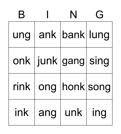 Welded Sounds Bingo Card