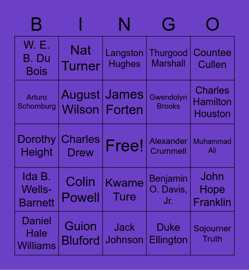 Black History Bingo Card