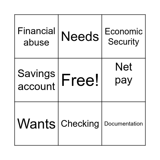 Module 2 Bingo Card