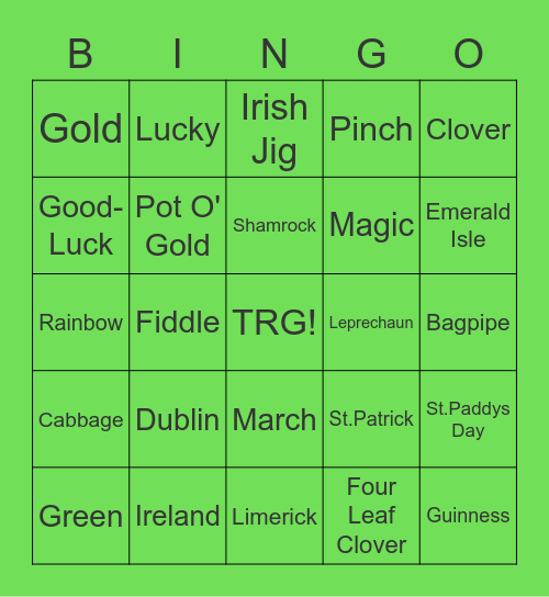 Happy St. Patricks Day! Bingo Card