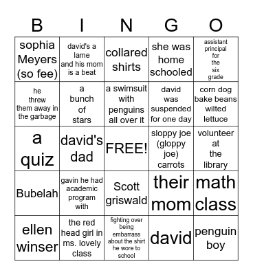 how to survive middle school Bingo Card