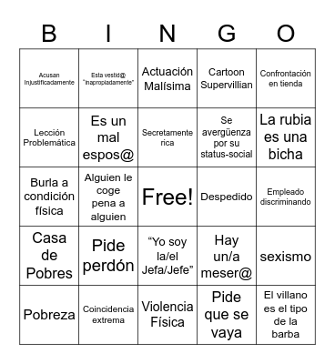 Luz Maria Bingo Card