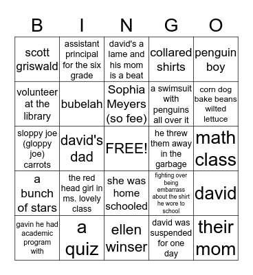how to survive middle school Bingo Card