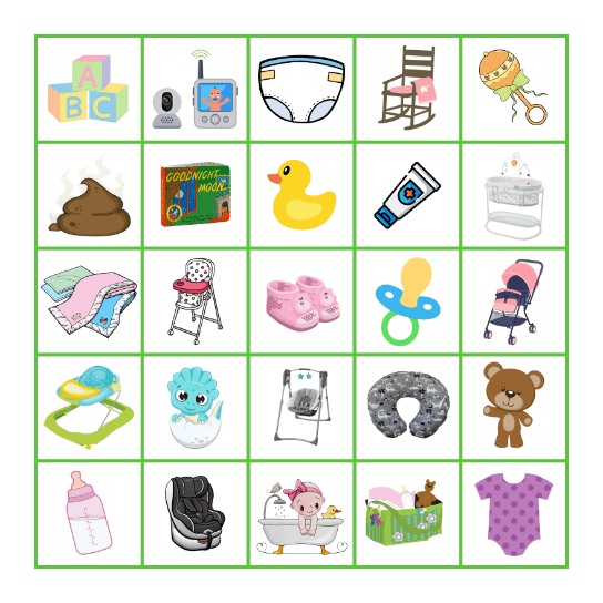 Baby Shower Bingo Card