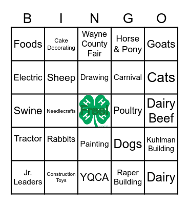 4-H BINGO Card