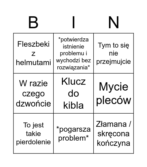 Pioter bingo Card