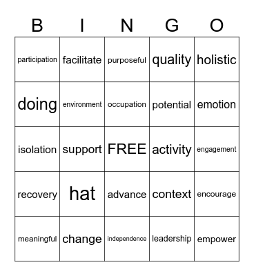 OT Bingo Card