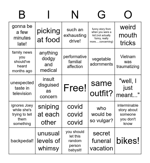 Brooksgo Bingo Card