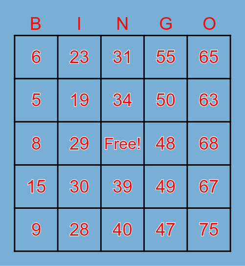 Fri-Yay BINGO...February 18th Bingo Card