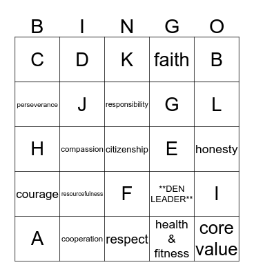 WOLVES COURAGE BINGO Card