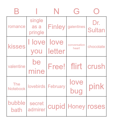 Valentine's Day BINGO <3 Bingo Card