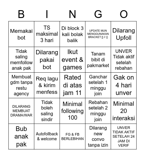 PAKJIHOON00 Bingo Card