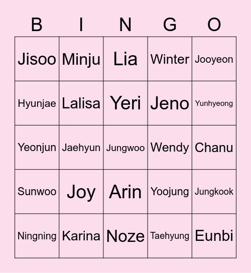 Yoojungie Bingo Card