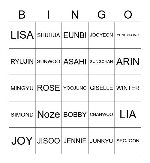 PAKJIHOON00 Bingo Card