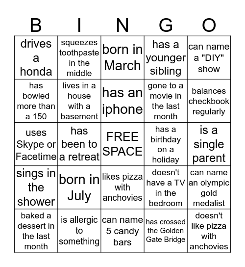 Women Living Connected Bingo Card