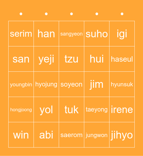 🐣 wanjin 🐣 Bingo Card