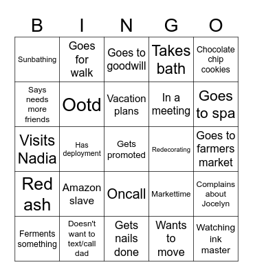 Naheed Bingo Card