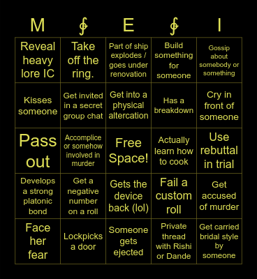 MEI SUGIHARA BINGO Card