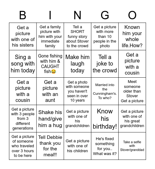 Stover bingo Card