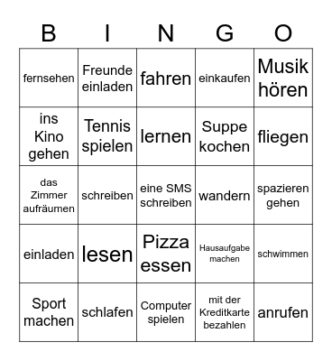 Perfekt Bingo Card