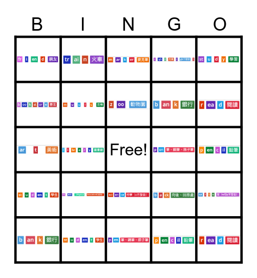 ZONE 2 Bingo Card
