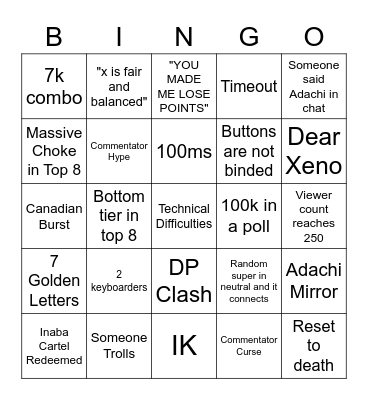 P4PC Like a Dream Come True Bingo Sheet Bingo Card