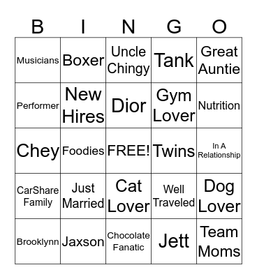 Team Driver Approval Bingo Card