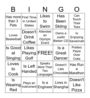 CAAC BINGO Card