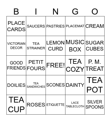 TEA PARTY BINGO Card