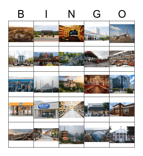 Neighborhood Vocabulary Bingo Card