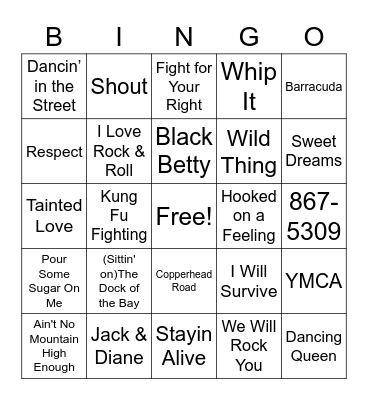 Blackout Bingo Card