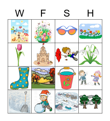 Die Jahreszeiten Bingo Card