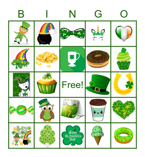 St. Patty's Day Bingo Card