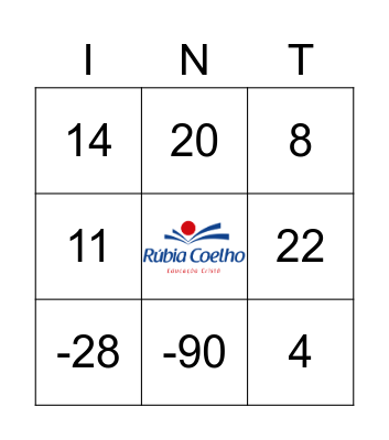 BINGO COM NÚMEROS INTEIROS Bingo Card
