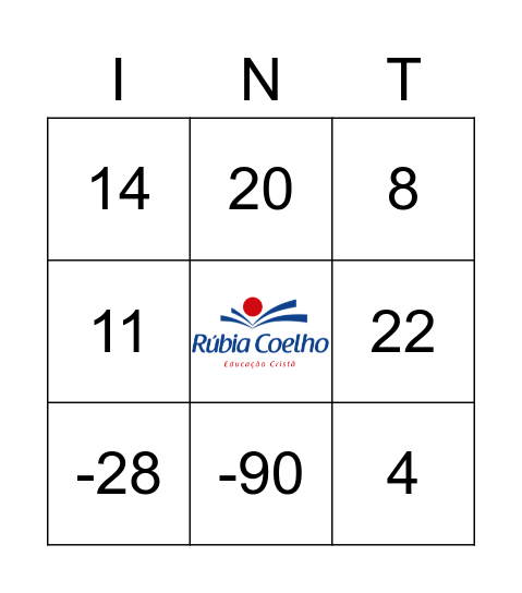 BINGO COM NÚMEROS INTEIROS Bingo Card