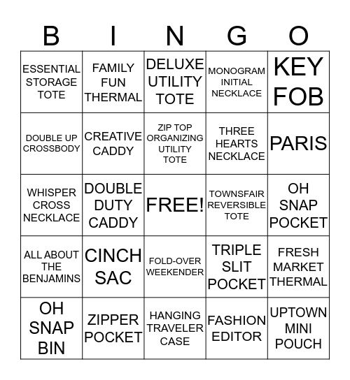 THIRTY ONE BINGO Card