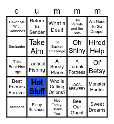 MINECRAFT ADVANCEMENT BINGO Card