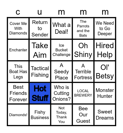 MINECRAFT ADVANCEMENT BINGO Card