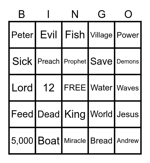 BIBLE BINGO! Bingo Card