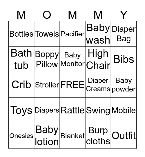 Shower Gifts for Adalyn & Katie Bingo Card