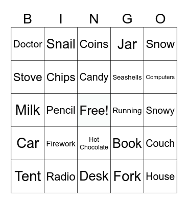 Categories Bingo Card