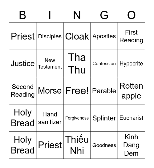 TN: Weekly Gospel Bingo Card