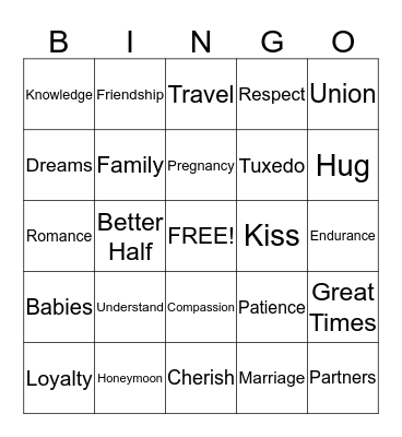 Kirstie & Dwight Anniversary Bingo Card