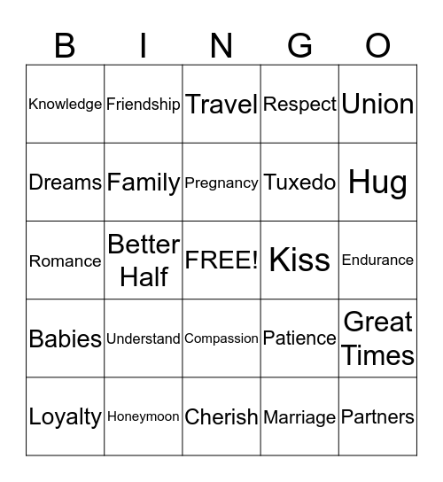 Kirstie & Dwight Anniversary Bingo Card