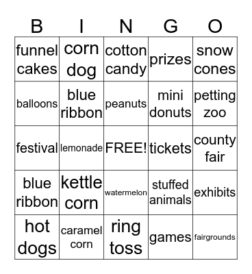 COUNTY FAIR Bingo Card