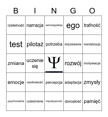 psychologia Bingo Card