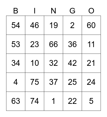 Mikail NUMBERS (Round 2) Bingo Card