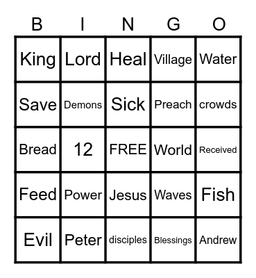 BIBLE BINGO Card