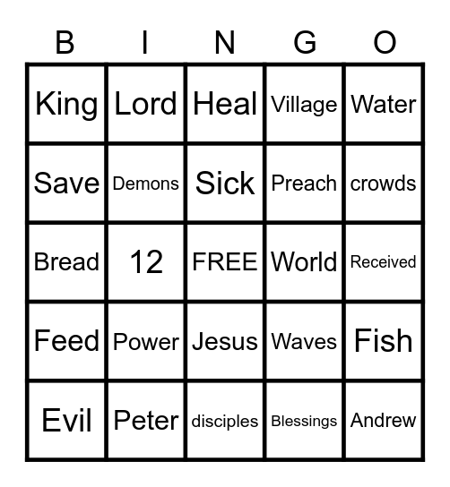 BIBLE BINGO Card