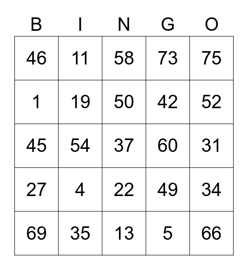 Beryl Round 1 (Numbers) Bingo Card